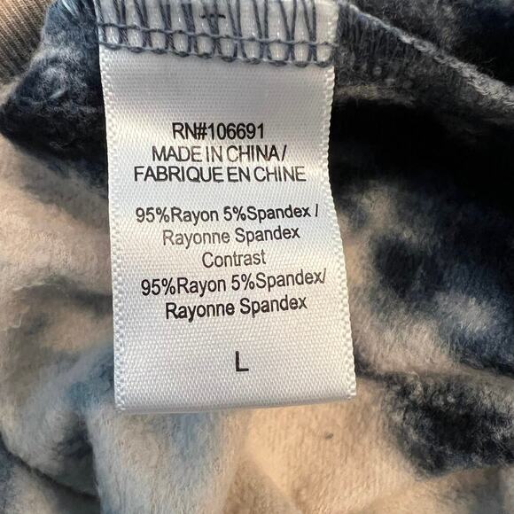 Young Fabulous & Broke Tie Dye Navy & Cream Soft Sweatpants Joggers Size L - Picture 9 of 10